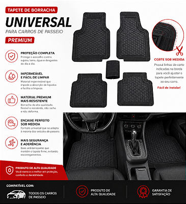 Jogo de Tapetes monster mats Universal em Borracha Premium Recortável colmeia