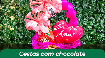 Cestas com chocolate