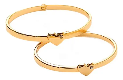 Kit Bracelete Mãe e Filha SemiJoia Coração Minimalista Dourado