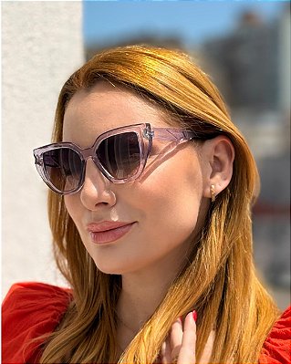 Óculos de Sol Retrô Lilás Transparente