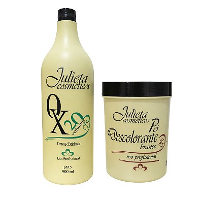 OX 20 Volumes 900ml + Pó Descolorante 500g - Julieta Cosméticos
