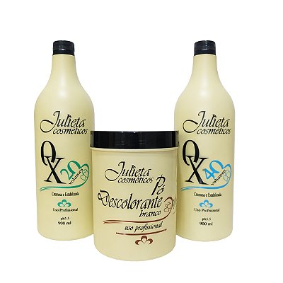 Kit OX 20 e 40 Volumes 900ml + Pó Descolorante 500g - Julieta Cosméticos