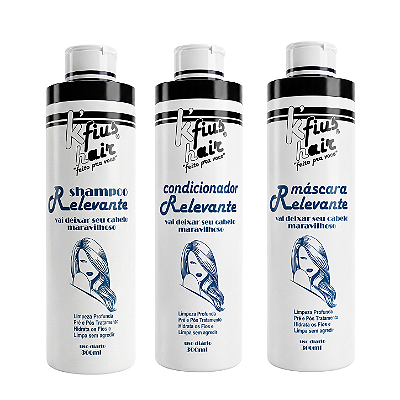 Kit Tratamento Capilar Relevante 300ml - Shampoo + Condicionador + Máscara - K´Fius Hair