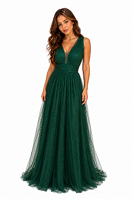 Vestido Verde Esmeralda Longo de Festa
