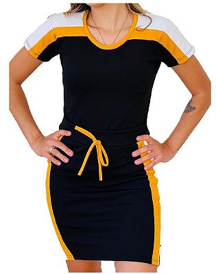 Conjunto feminino saia e Blusa Manga curta Lançamento Preto