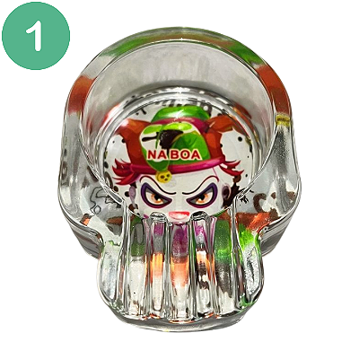 Cinzeiro de Vidro Formato Caveira.