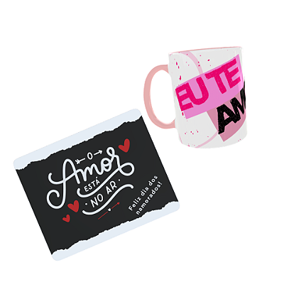 Kit Caneca Eu Te Amo + Mouse Pad