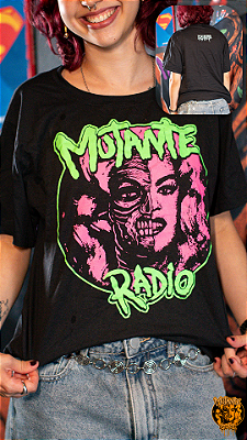 Camiseta Mutante Rádio - Preto com Rosa
