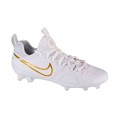Chuteira de Futebol Americano Nike Huarache 9 Varsity Branca Com Logo Dourado