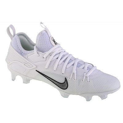 Chuteira de Futebol Americano Nike Huarache 9 Varsity Branca Com Logo Pontilhado