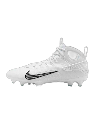 Chuteira de Futebol Americano Nike Huarache 9 Elite Branca e Preta