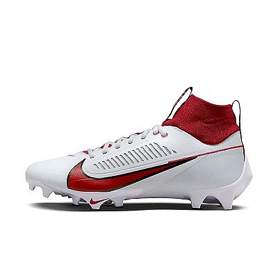 Chuteira De Futebol Americano Nike Vapor Edge Pro 360 2 Branca e Vermelha