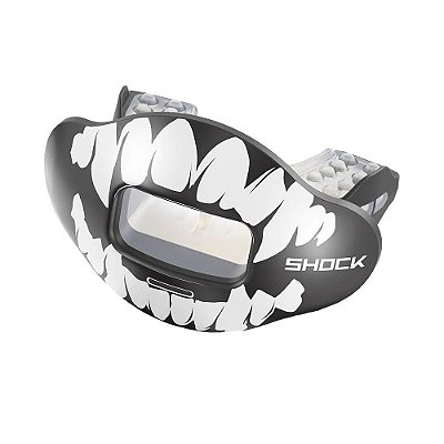Protetor Bucal Para Futebol Americano Shock Doctor Max AirFlow Fang Branco