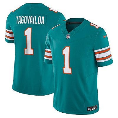 Camisa NFL Miami Dolphins - Tagovailoa - Verde Claro - Vapor F.U.S.E. Limited - Masculina Adulto e Infantil