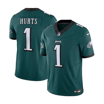 Jersey NFL Philadelphia Eagles Jalen Hurts 1 Nike Masculina Verde Escura Adulto e Infantil Fuse