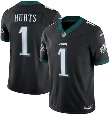 Camisa NFL Philadelphia Eagles - Hurts - Preta - Vapor F.U.S.E. Limited - Masculina Adulto e Infantil