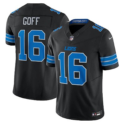 Camisa NFL Detroit Lions - Goff - Preta - Vapor F.U.S.E. Limited - Masculina Adulto e Infantil