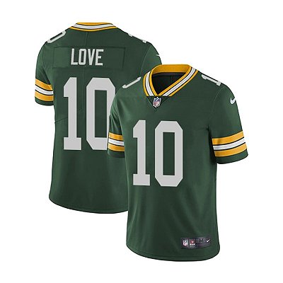 Jersey NFL Green Bay Packers Jordan Love 10 Nike Masculina Verde Adulto e Infantil Fuse