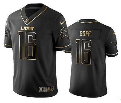 Camisa NFL Detroit Lions - Goff - Edição Limitada Preta - Vapor Limited - Masculina Adulto e Infantil