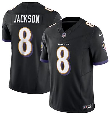 Camisa NFL Baltimore Ravens - Jackson - Preta - Vapor F.U.S.E. Limited - Masculina Adulto e Infantil