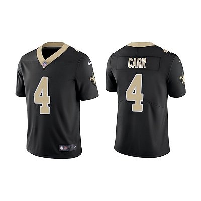 Jersey NFL New Orleans Saints Derek Carr 4 Nike Masculina Preta Adulto e Infantil Fuse