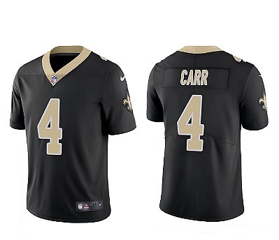 Camisa NFL New Orleans Saints - Carr - Preta - Vapor Limited - Masculina Adulto e Infantil