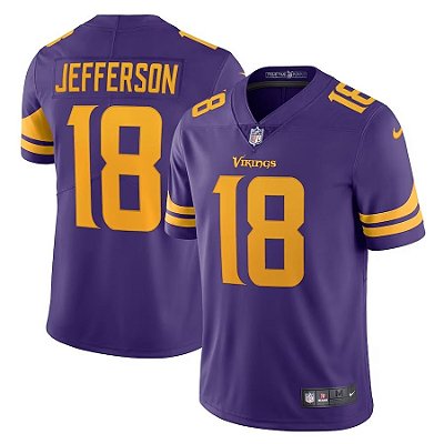 Camisa NFL Minnesota Vikings - Jefferson - Roxo e Dourado - Vapor F.U.S.E Limited - Masculina Adulto e Infantil