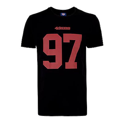 Camiseta NFL San Francisco 49ers Nick Bosa 97 Masculina Preta NTK Big Number
