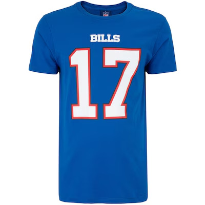 Camiseta NFL Buffalo Bills Josh Allen 17 Masculina Azul NTK Big Number