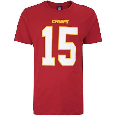 Camiseta NFL Kansas City Chiefs Patrick Mahomes 15 Masculina Vermelha NTK Big Number