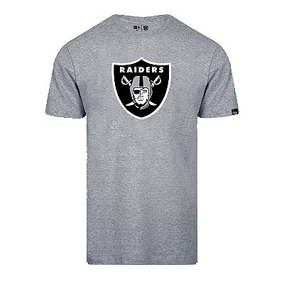 Camiseta Las Vegas Raiders Masculina Cinza NFL New Era Big Logo