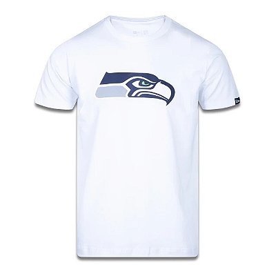 Camiseta Seattle Seahawks Masculina Branca NFL New Era Big Logo
