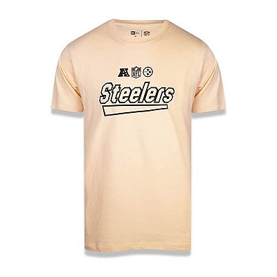 Camiseta NFL Pittsburgh Steelers Masculina Bege New Era Brand