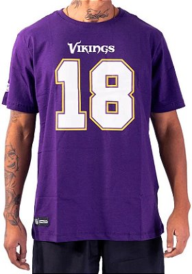 Camiseta NFL Minnesota Vikings Justin Jefferson 18 Masculina Roxa NTK Big Number