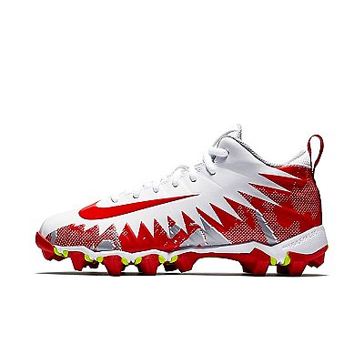 Chuteira De Futebol Americano Nike Alpha Menace Shark Branca e Vermelha