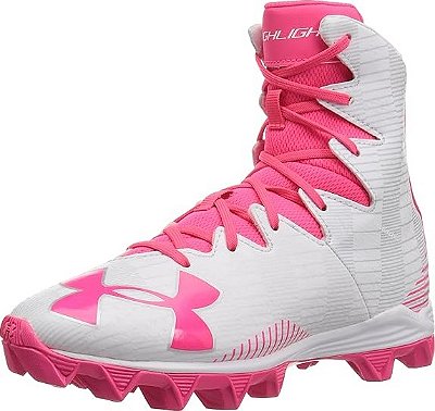 Chuteira De Futebol Americano Under Armour Highlight M.C Rosa e Branca