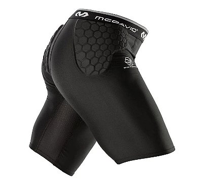 Shorts com 3 Pads Para Basquete Preto McDavid