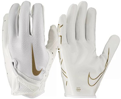 Luva de Futebol Americano para Recebedores Nike Vapor Jet 7.0 Branca e Dourada