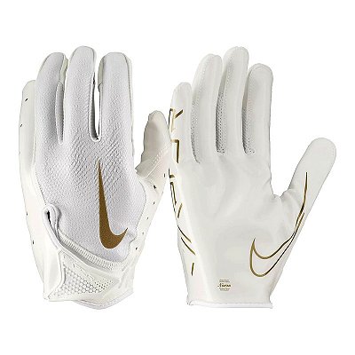 Luva de Futebol Americano para Recebedores Nike Vapor Jet 7.0 Branca e Dourada