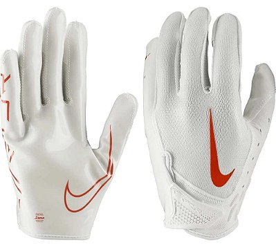 Luva de Futebol Americano para Recebedores Nike Vapor Jet 7.0 Branca e Laranja