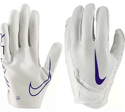 Luva de Futebol Americano para Recebedores Nike Vapor Jet 7.0 Branca e Roxa