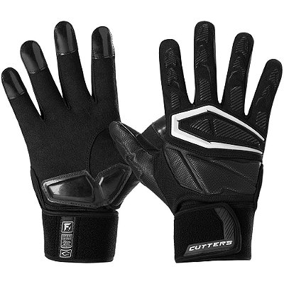 Luva de Futebol Americano para OL/DL Cutters The Force 4.0 Preta