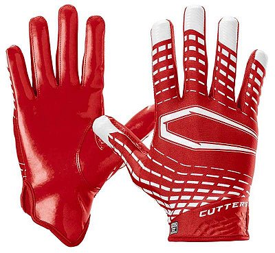 Luva de Futebol Americano para Recebedores Cutters Rev 5.0 Vermelha