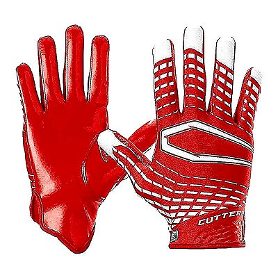 Luva de Futebol Americano para Recebedores Cutters Rev 5.0 Vermelha