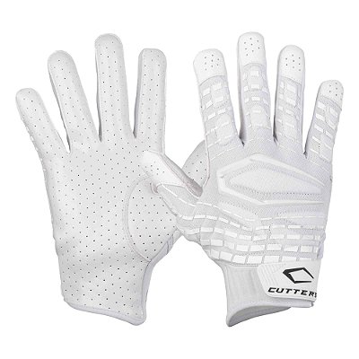 Luva De Futebol Americano Para Recebedores, TE, OL/DL Cutters The Gamer 5.0 Branca