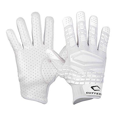 Luva De Futebol Americano Para Recebedores, TE, OL/DL Cutters The Gamer 5.0 Branca