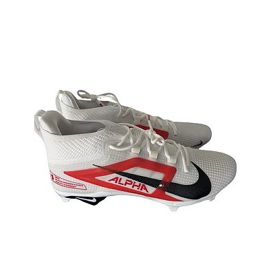 Chuteira De Futebol Americano Nike Alpha Menace 4 Pro Branca e Vermelha