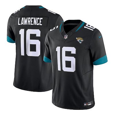 Jersey NFL Jacksonville Jaguars Trevor Lawrence 16 Nike Masculina Preta Adulto e Infantil Fuse
