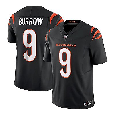 Jersey NFL Cincinnati Bengals Joe Burrow 9 Nike Masculina Preta Adulto e Infantil Fuse