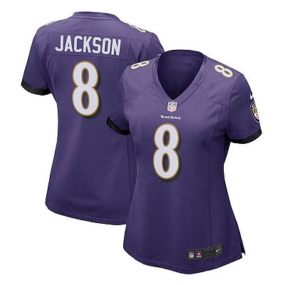 Jersey NFL Baltimore Ravens Lamar Jackson 8 Nike Feminina Roxa Fuse